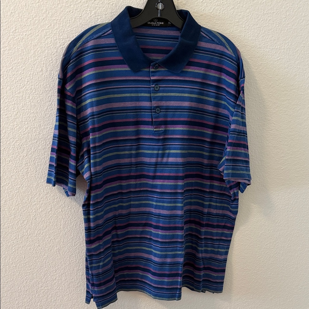 Bugatchi Multicolor Striped Polo Shirt